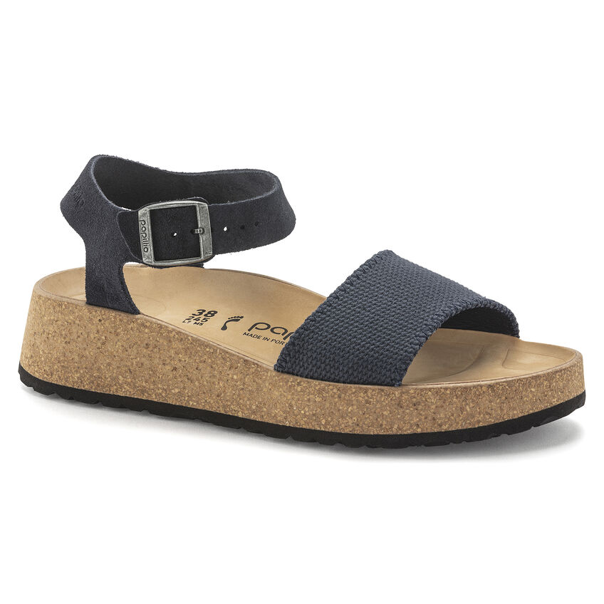 Birkenstock Glenda Suede Leather Textile Midnight